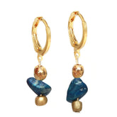 Gold earrings vedra marble blue